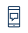 Icono de un móvil con un simbolo de conversación