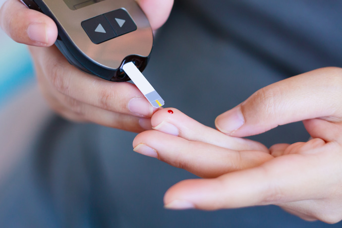 Medidor del azúcar en sangre debido a la ansiedad.